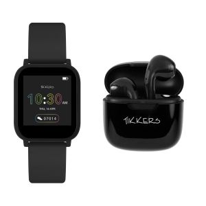 Tikkers Teen Series 10 Black Smart Watch and Earbuds Set