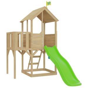 TP Treehouse Wooden Play Tower with Balcony and Slide