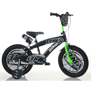 BMX Style 14" Black/Green Bike