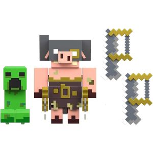 Minecraft Legends Creeper Vs Piglin Bruiser 3" Fidget Figures 2 Pack