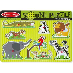 Melissa & Doug Zoo Animals Wooden Sound Puzzle