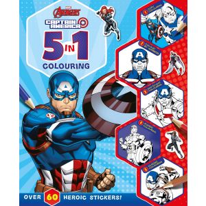 Marvel Avengers Captain America: 5 in 1 Colouring Book