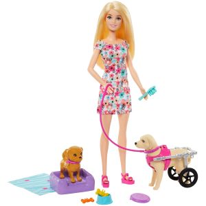 Barbie You Can Be Anything Doll, Pup and Dog in a Wheelchair
