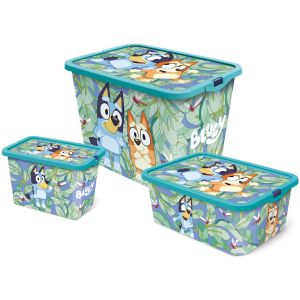 Bluey Set of 3 Toy Storage Boxes