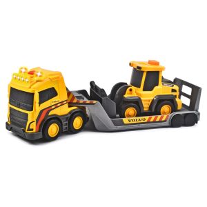 Volvo Truck Team Trailer and  Digger Toy Vehicle Set