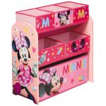 Minnie Mouse Wooden Toy Organizer with 6 Storage Bins