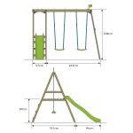 TP Forest Multiplay Double Wooden Swing Set & Slide