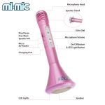 Mi-Mic Bluetooth Karaoke Microphone Speaker - Pink