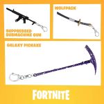 Fortnite Deluxe 6 Pack Galaxy Pickaxe Keychain Set