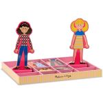 Melissa & Doug Wooden Emma and Abby Magnetic Dress Up Dolls