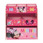 Minnie Mouse Wooden Toy Organizer with 6 Storage Bins