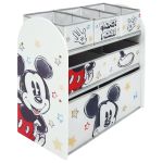 Mickey Mouse Classic Wooden Toy Organizer with 6 Storage Bins