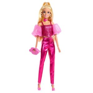 Barbie Deluxe Style Fashion Doll in Metallic Pink Outfit with Corset Top