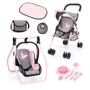 Bayer Dolls Travel Buggy 10‑Piece Kit – Stroller, Play Mat, Bed & Shoulder Bag
