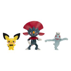 Pokemon Battle Figure Set  Pichu -Weavile -Machop