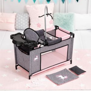 Bayer Multi‑Bed Doll Cot Set – With High Chair, Overhead Toy & Storage
