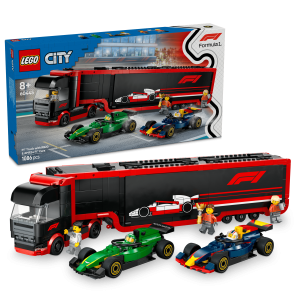 LEGO City F1 Truck with RB20 & AMR24 F1 Cars 60445