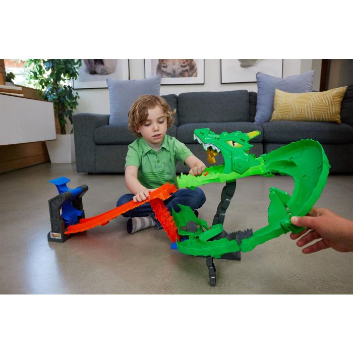 Hot Wheels Monster Trucks Sharks vs. Dinos Dragon Destruction Playset