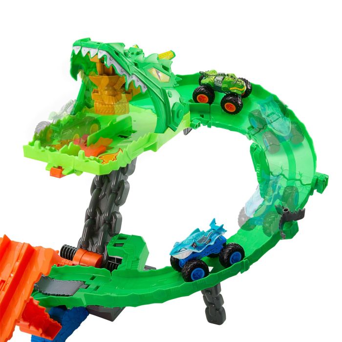 Hot Wheels Monster Trucks Sharks vs. Dinos Dragon Destruction Playset