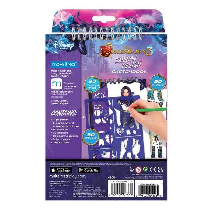 Make It Real Disney Descendants 3 Fashion Design Sketch Book
