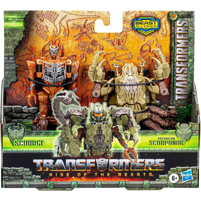 Transformers Rise of the Beasts Combiner 2-pack Scourge and Predacon Scorponok Action Figures