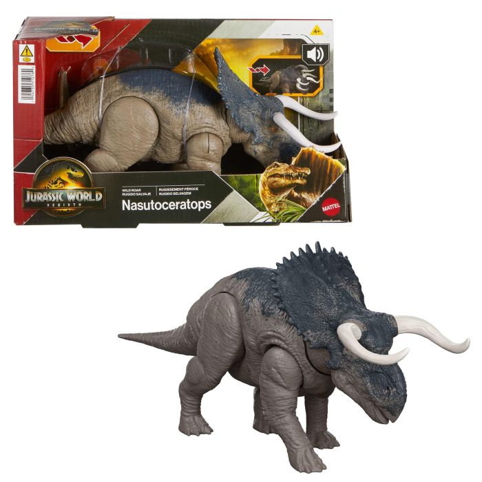 Jurassic World Rebirth Wild Roar Nasutoceratops Dinosaur Action Figure