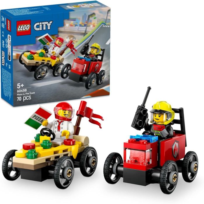 LEGO City Pizza vs. Fire Truck Race Car Pack 60458