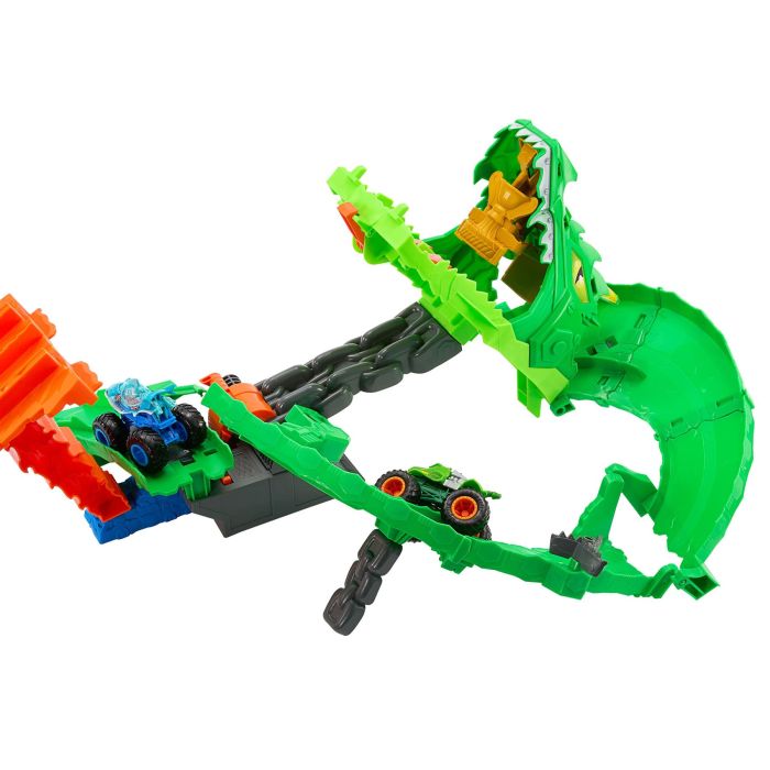 Hot Wheels Monster Trucks Sharks vs. Dinos Dragon Destruction Playset