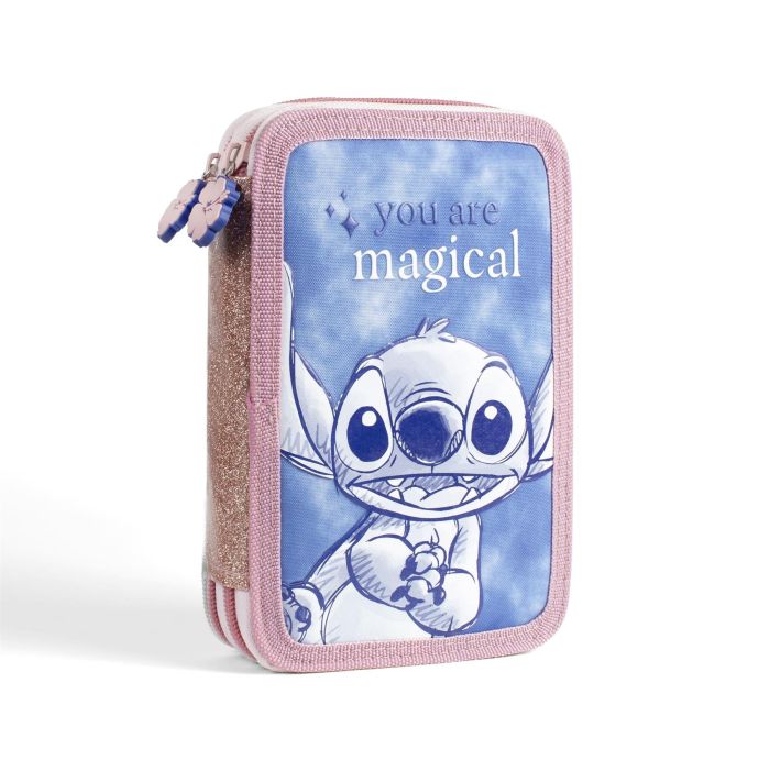 Lilo & Stitch Double Pencil Case with Colouring Pens