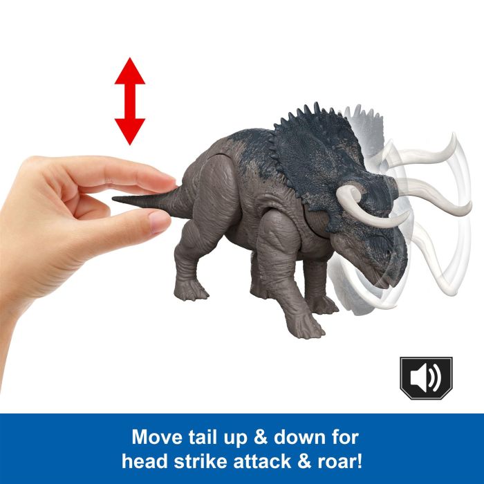 Jurassic World Rebirth Wild Roar Nasutoceratops Dinosaur Action Figure