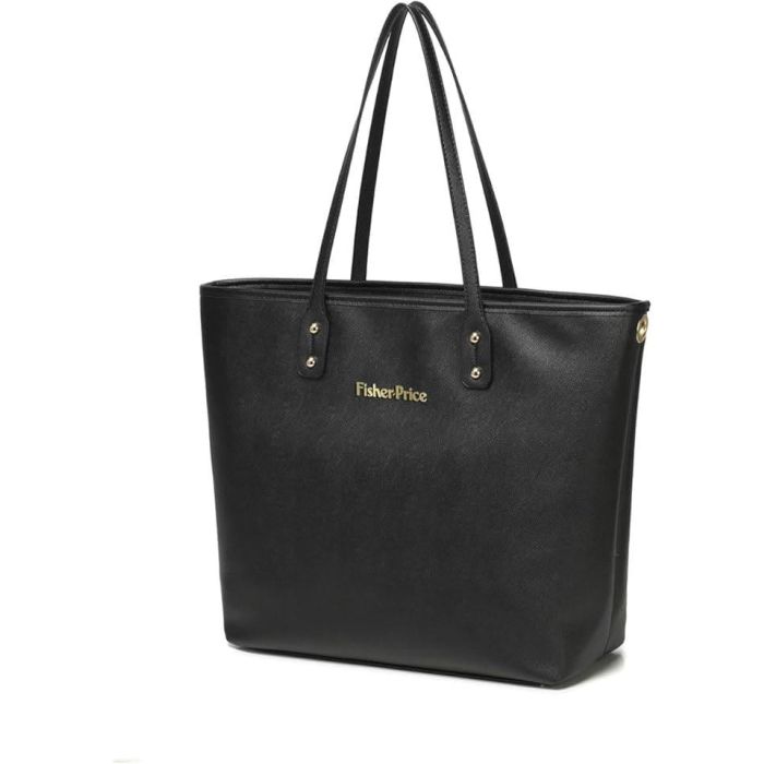 Fisher-Price Black Faux Leather Baby Changing Bag 33.5x13x33cm