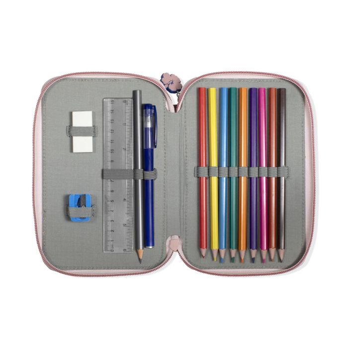 Lilo & Stitch Double Pencil Case with Colouring Pens