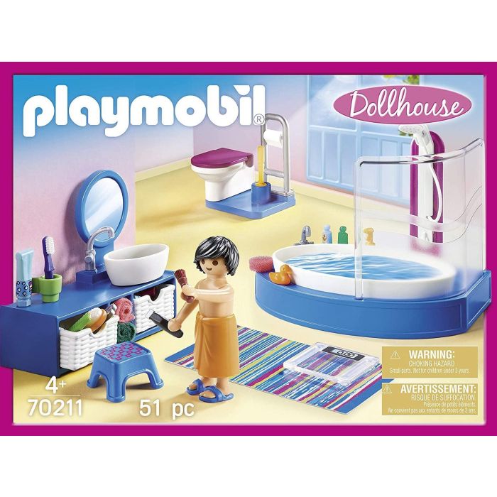 Playmobil Dollhouse Bathroom with Tub 70211