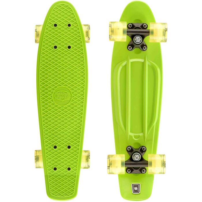 Xootz 22" Green Skateboard with LED Light Up Wheels