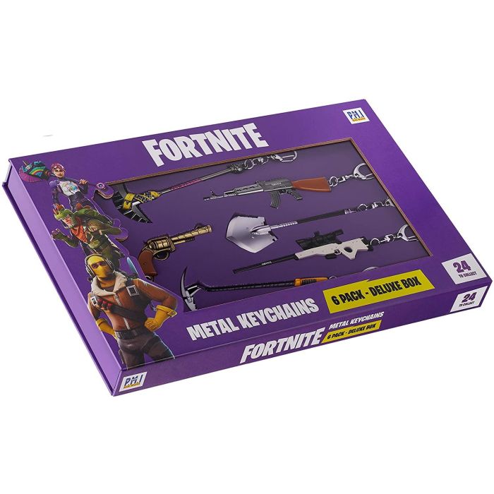 Fortnite Deluxe 6 Pack Revolver Keychain Set