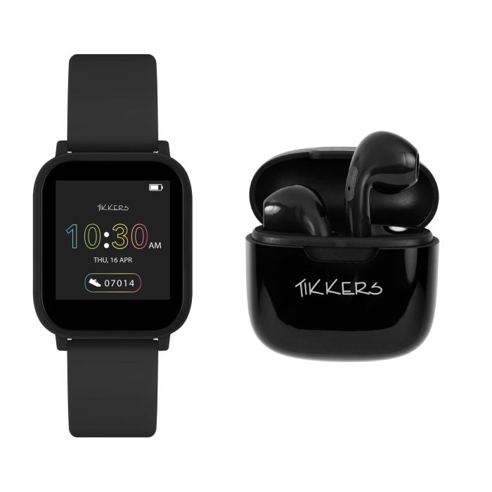 Tikkers Teen Series 10 Black Smart Watch and Earbuds Set
