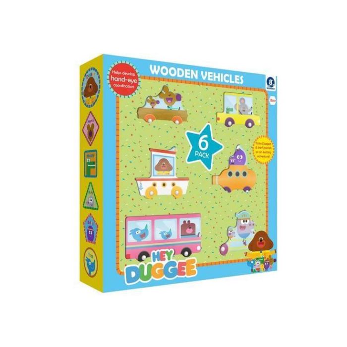Hey Duggee 6 Wooden Play Vehicles