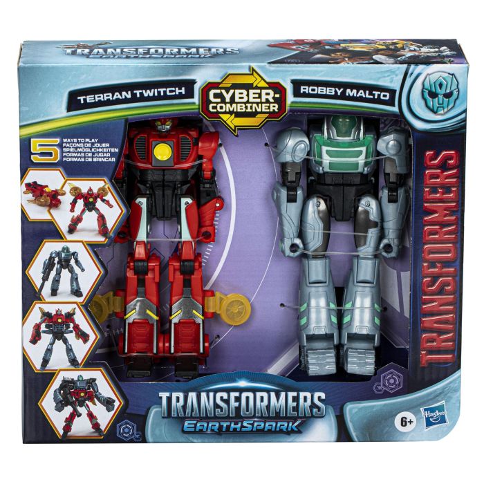 Transformers EarthSpark Cyber-Combiner Terran Twitch and Robby Malto Figures