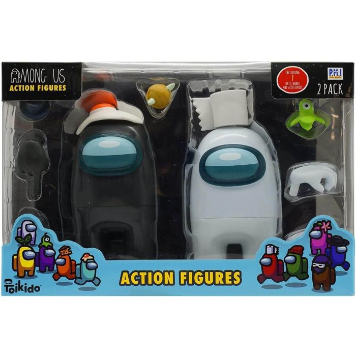 Among Us 4.5" Action Figures Black and White 2 Pack