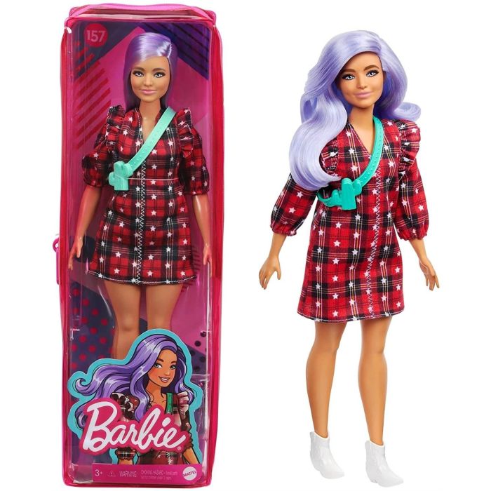 Barbie Fashionista Checkered Shirt Dress Doll