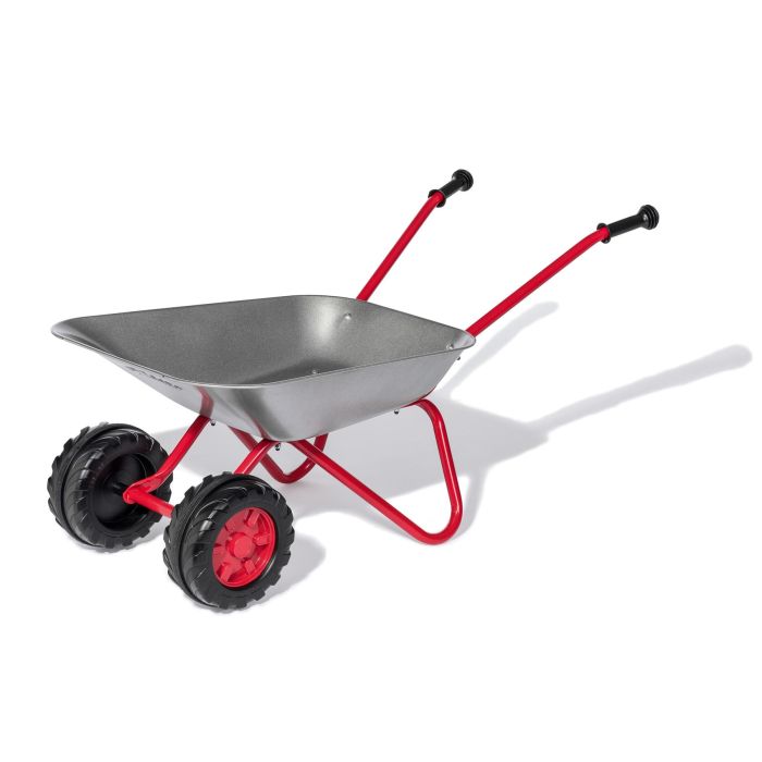Rolly Toys Child's Silver Metal Wheelbarrow with Double Front Wheel
