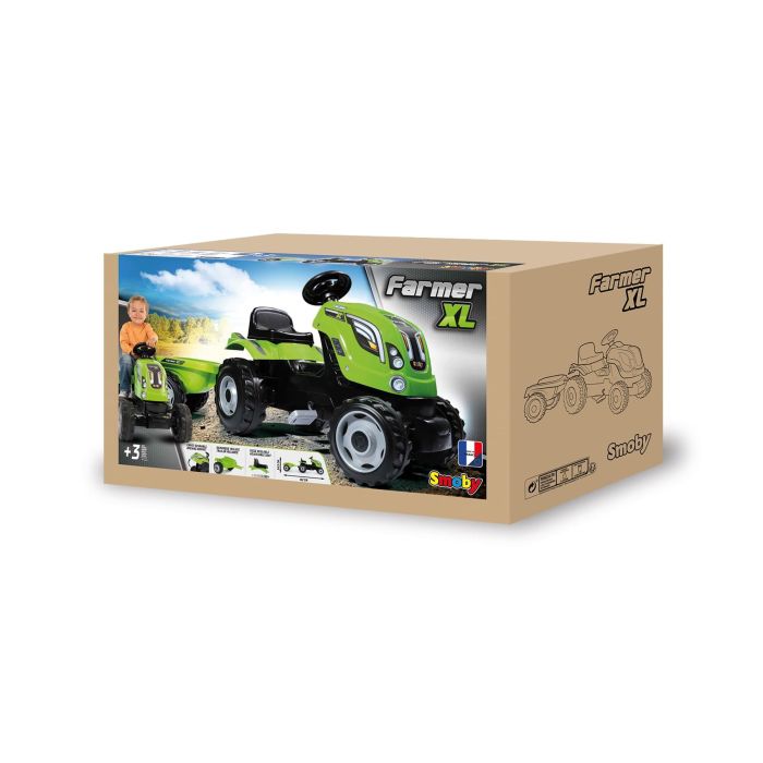 Smoby Farmer XL Green Tractor with Trailer