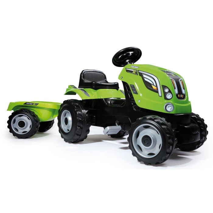 Smoby Farmer XL Green Tractor with Trailer