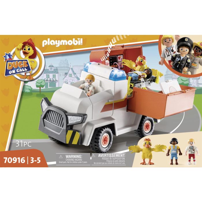 Playmobil Duck On Call Ambulance Emergency Vehicle 70916