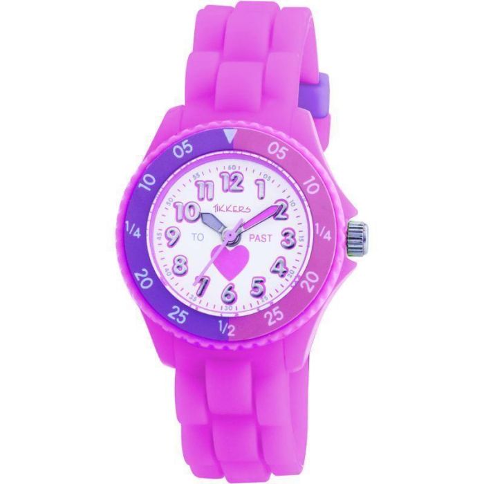 Tikkers Kids Time Teacher Pink Silicone Strap Watch