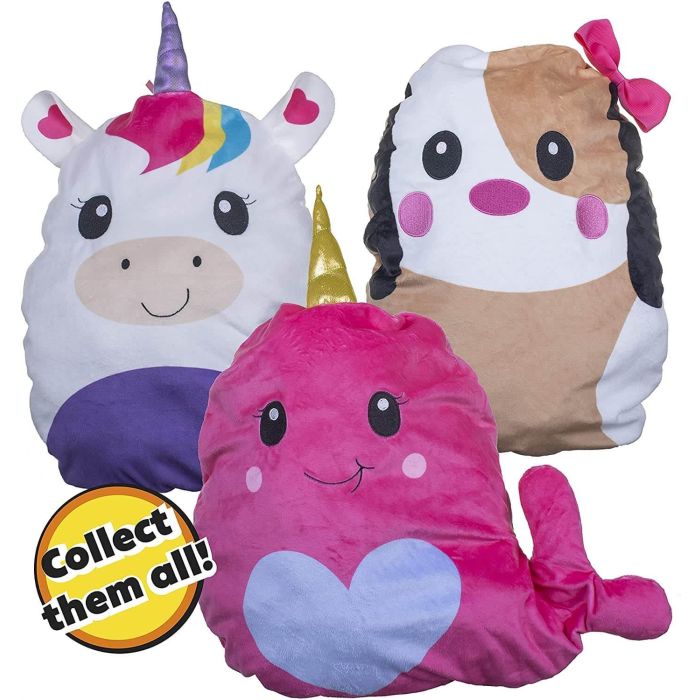 Zipstas Snuggle Pals Cuddly Narwhal 2in1 Reversible Backpack
