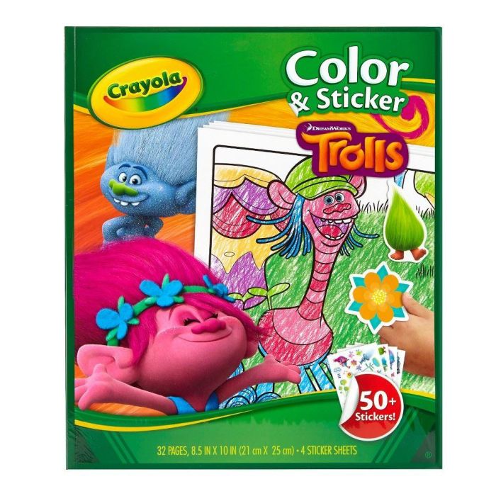 Crayola DreamWorks Trolls Colour & Sticker Book