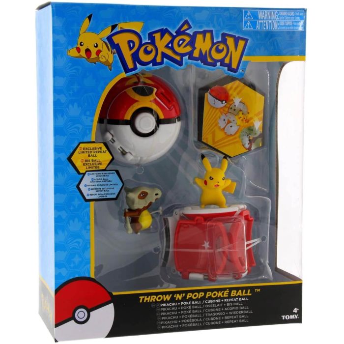 Pokemon Throw 'n' Pop Poke Ball Pikachu & Cubone Figure Set