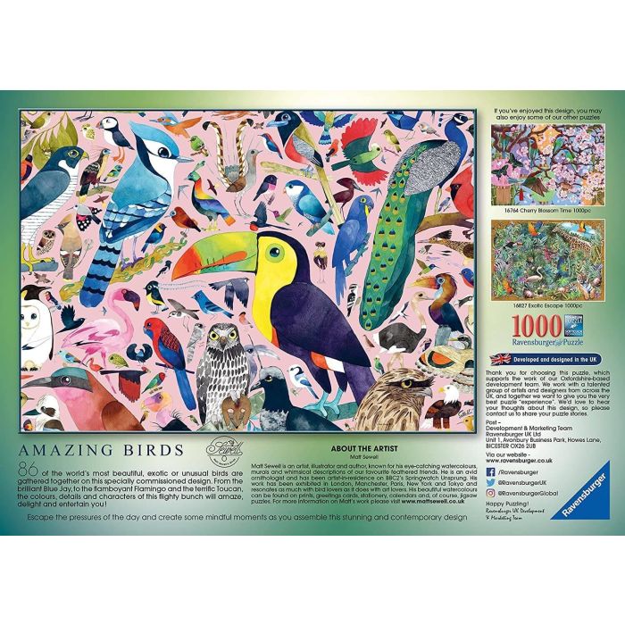 Ravensburger Matt Sewell's Amazing Birds 1000 Piece Puzzle