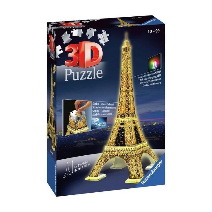 Ravensburger LED Eiffel Tower Night Edition 216 Piece 3D Puzzle